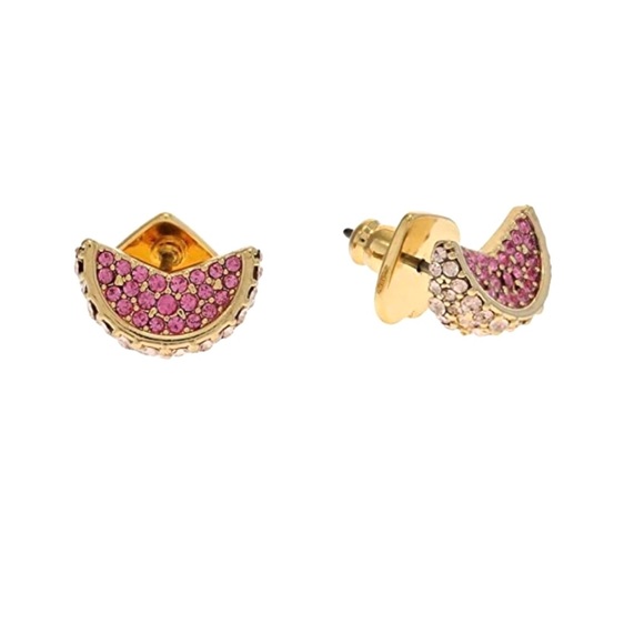 $58 Kate Spade Fruit Salad Pave Grapefruit Gold Pink mini Stud Earrings - Picture 6 of 6